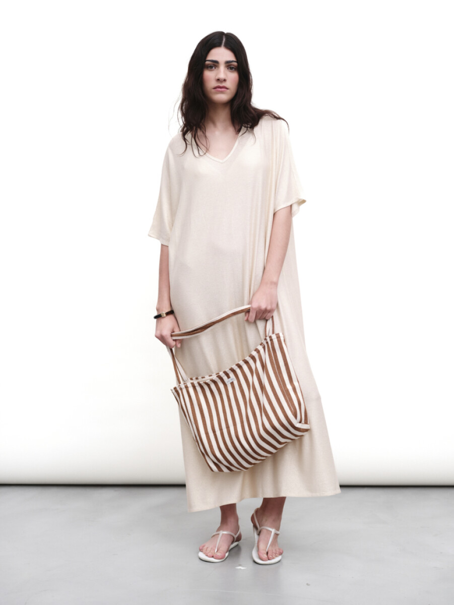 Vestido Lurex Goya - Beige 