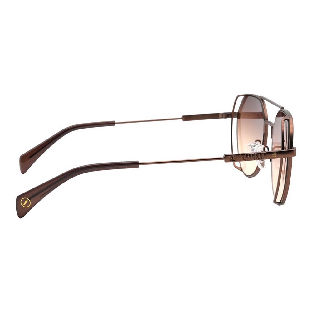 Lentes de sol De Acero Inoxidable Redondo Flap Naranja/Marrón