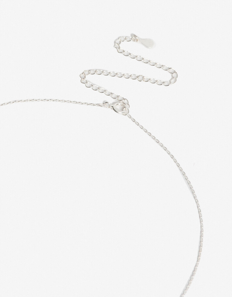 Cadena Corta con Dije Strass Cadena Con Dije Corazón Plata 925 - Plateado