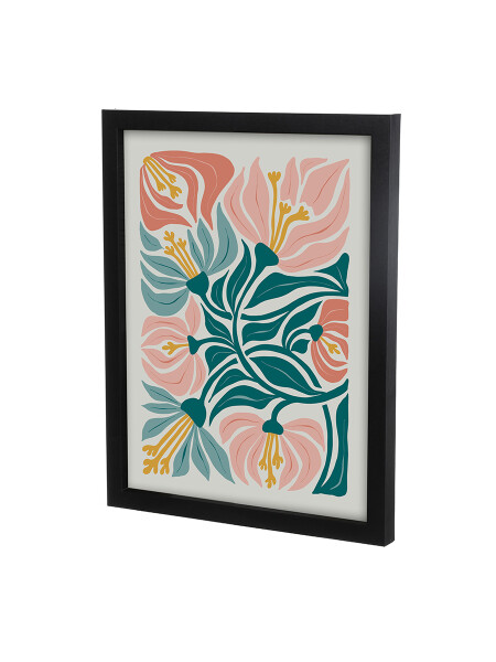 CUADRO TEXTILE FLOWER NEGRO