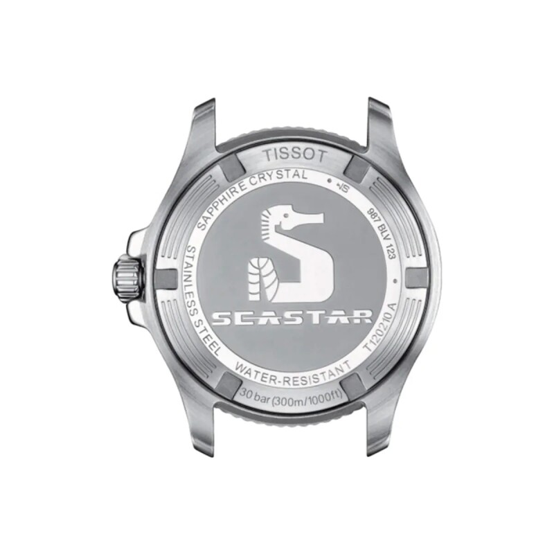 Reloj Tissot Seastar T1202101105100 para dama con correa de acero Plateado