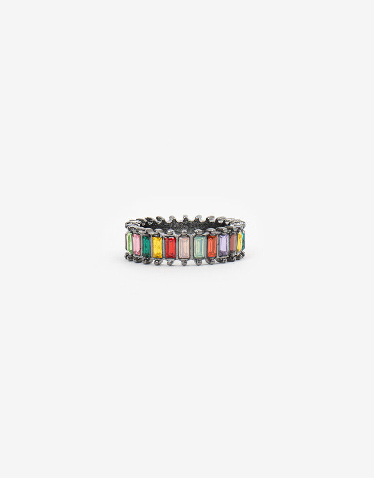 Anillos Chicos Color Anillo Elástico Strass - Combinacion Multicolor
