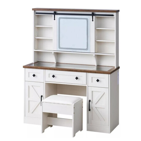 ARMARIO TOCADOR CON ESPEJO Y LUZ - INCLUYE BANQUETA ARMARIO TOCADOR CON ESPEJO Y LUZ - INCLUYE BANQUETA