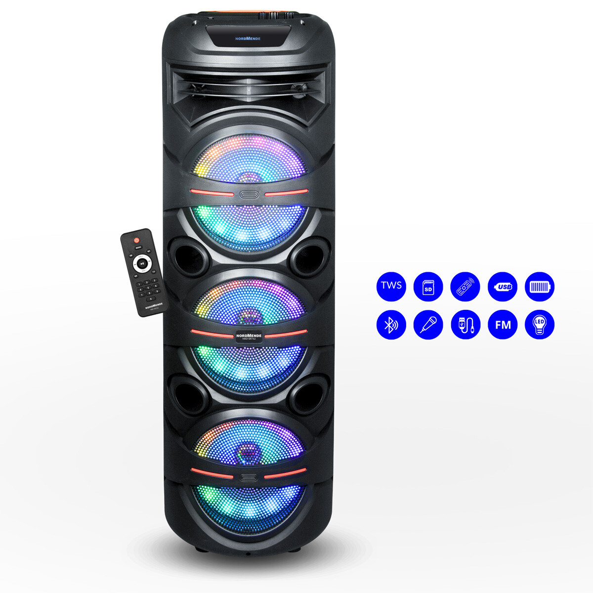 TORRE TRIPLE DE SONIDO DE 8 PULG. NORDMENDE 