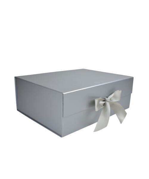 Caja Rigida Plegable con iman 24,5x33x12 cm PLATA