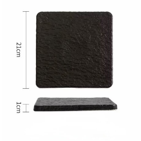 Fuente de Presentación Cerámica Negra - Línea Black Stone – 21x1 cm Fuente de Presentación Cerámica Negra - Línea Black Stone – 21x1 cm