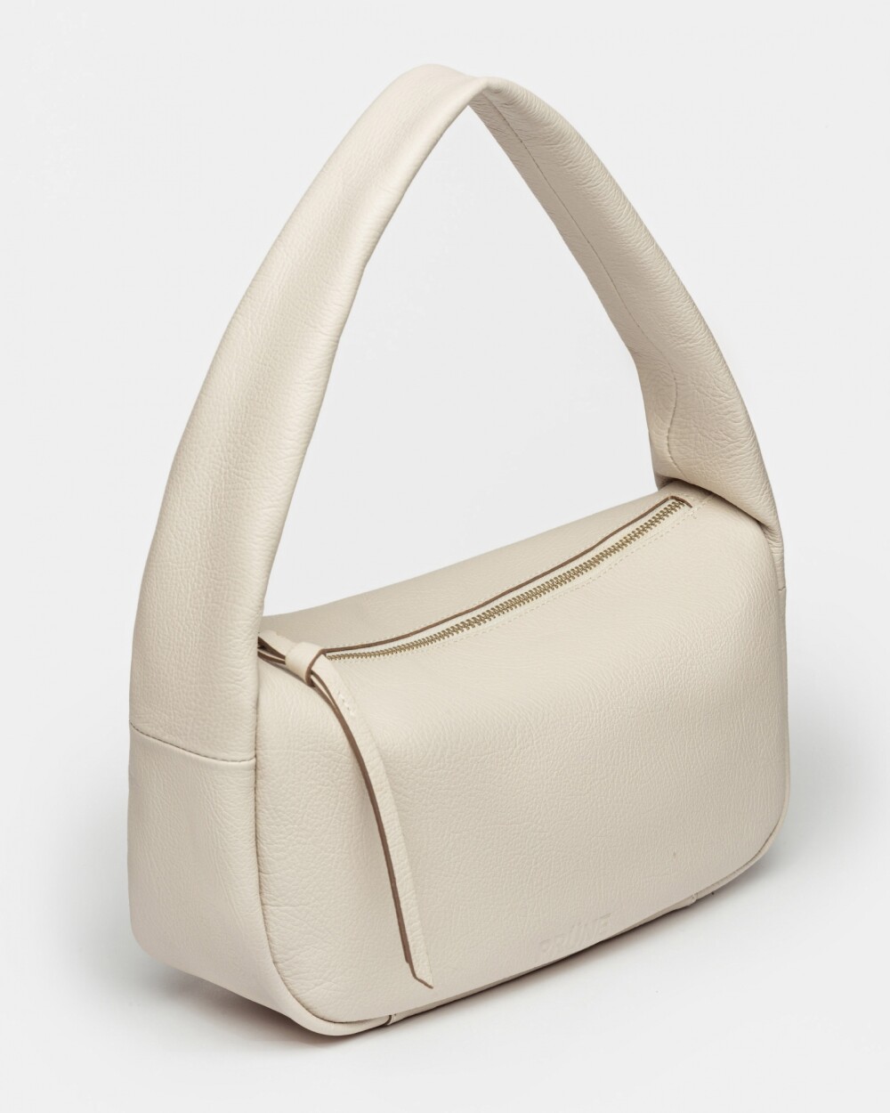 Cartera al hombro Nicky en cuero graneado Blanco