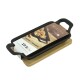 Fuente rectangular 10 x 17,5 x 2,5cm hierro c/base bamboo GRIS