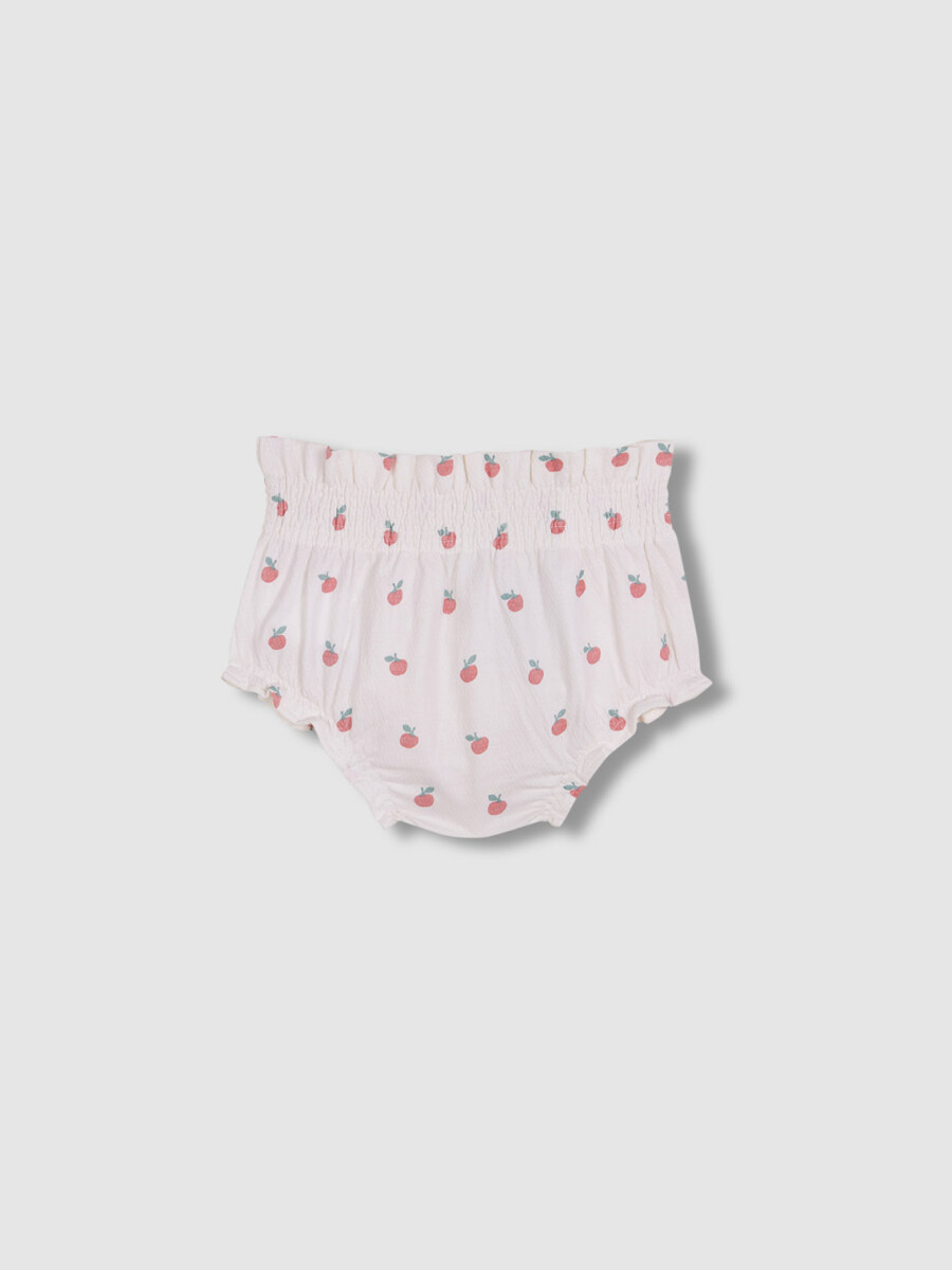 Pantalon Bombacho Estampado Blanco