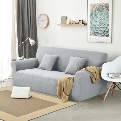 Funda sillón 1 cuerpo lisa gris claro