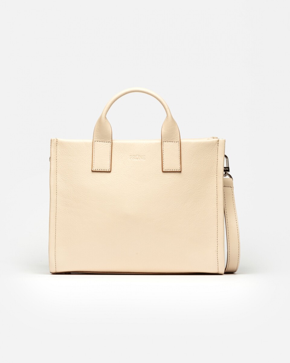 Cartera de mano Capri en cuero liso vegetal - Natural 