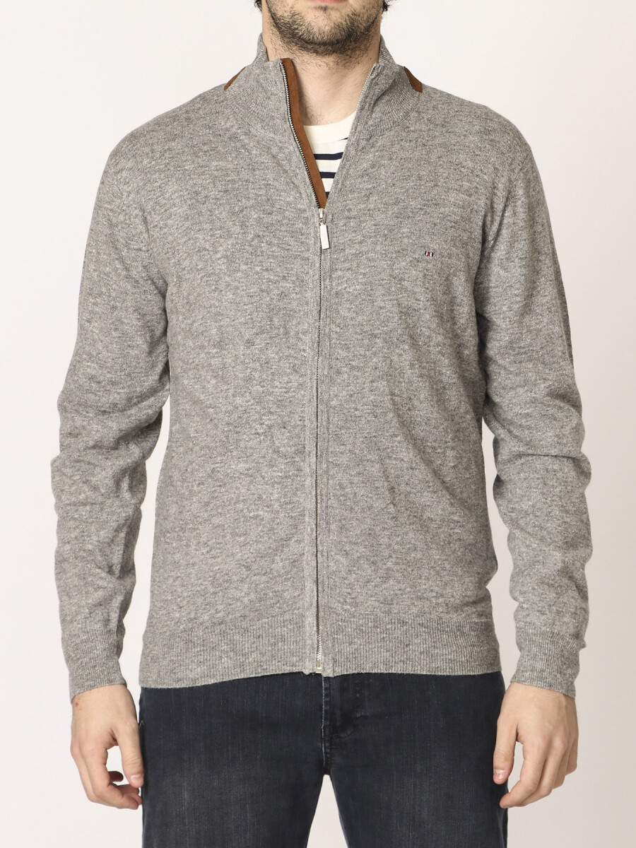 Cardigan Harrington Label - Gris Medio 