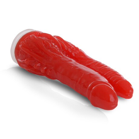 Consolador Doble Placer Con Ventosa Rojo