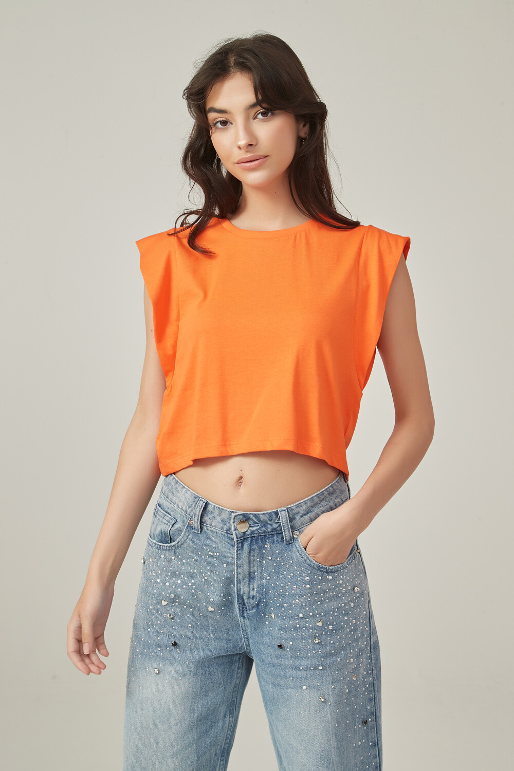 Musculosa Pinal Rojo Anaranjado