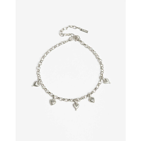 Collares Cortos Metal Plateado Rodio