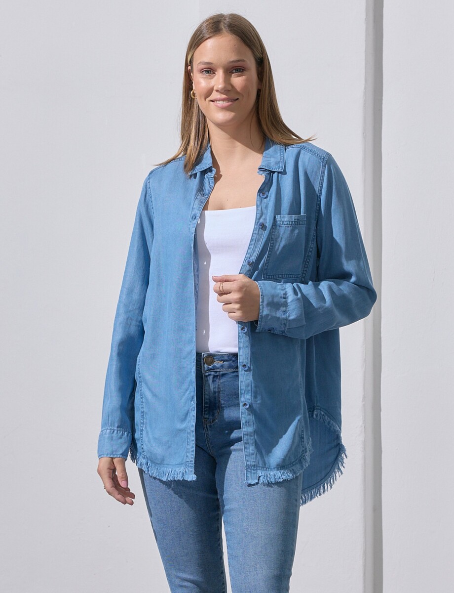 Camisa Tencel Flecos - Jean 
