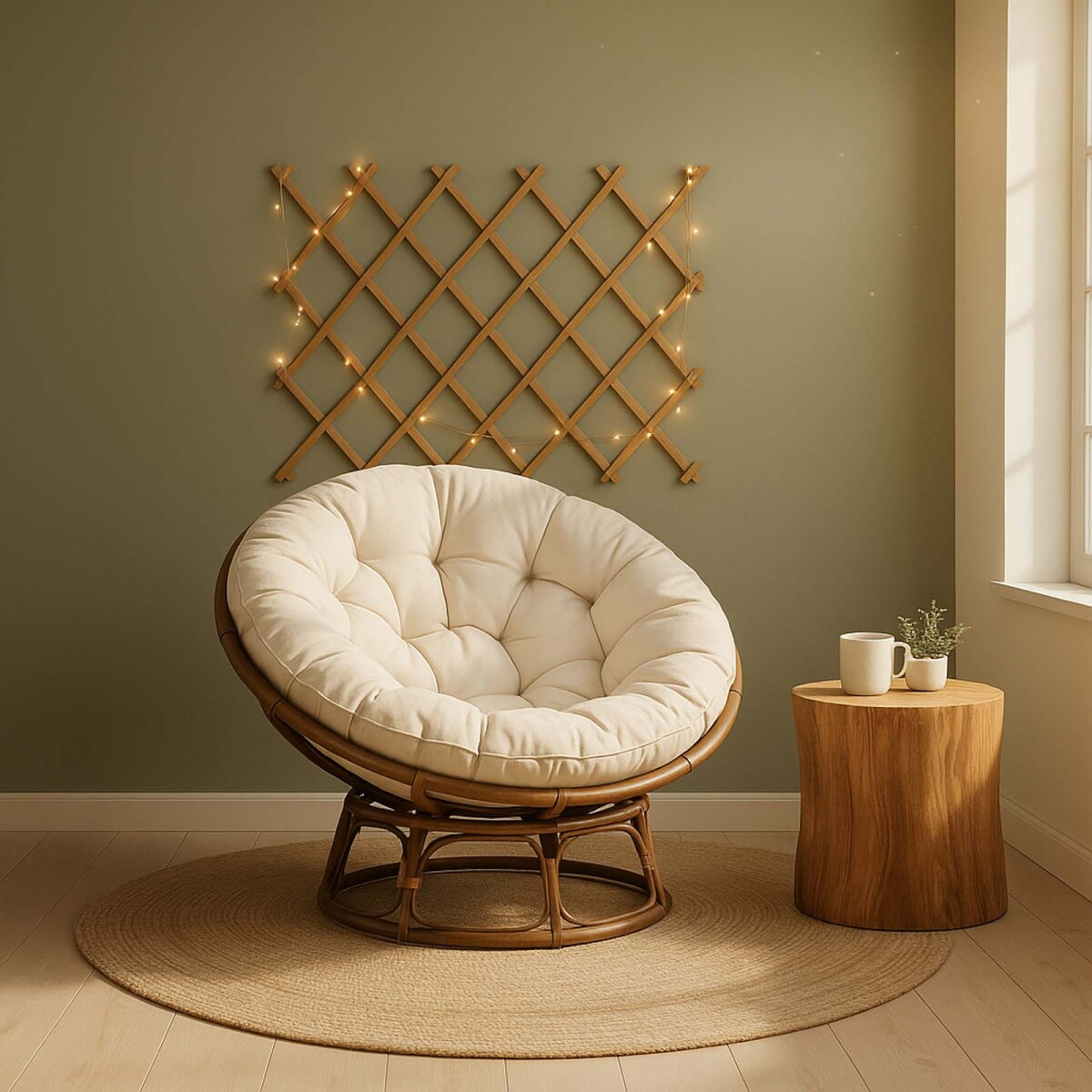 BUTACA - RATTAN-SINTETICO-Y-ACERO NATURAL-BEIGE MOON 