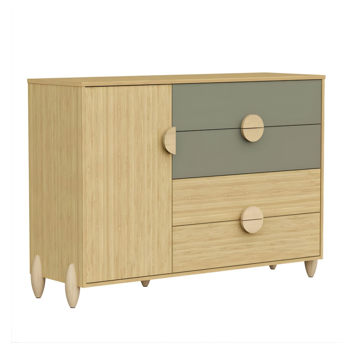 Cómoda Zapatera 4 Cajones 1 Puerta - Gracia - Verde 