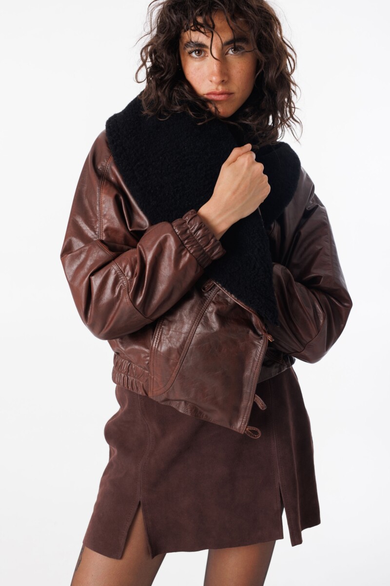 Falda Leather Marina Marron