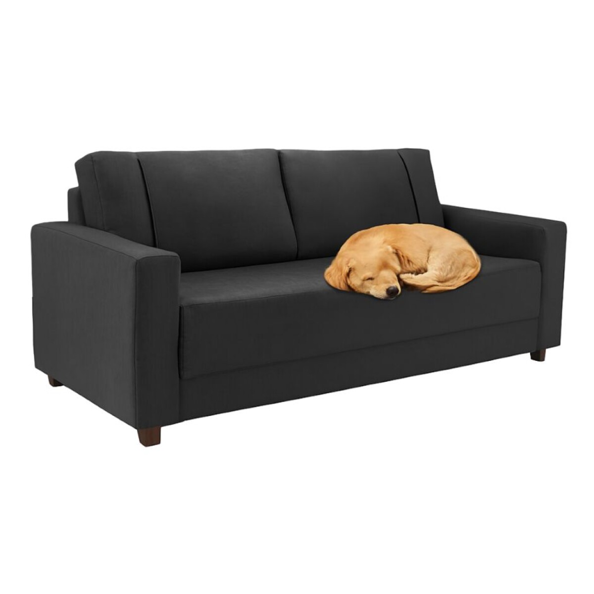 SOFA 4 CUERPOS - TAPIZADO TELA PET FRENDLY GRIS OSCURO 