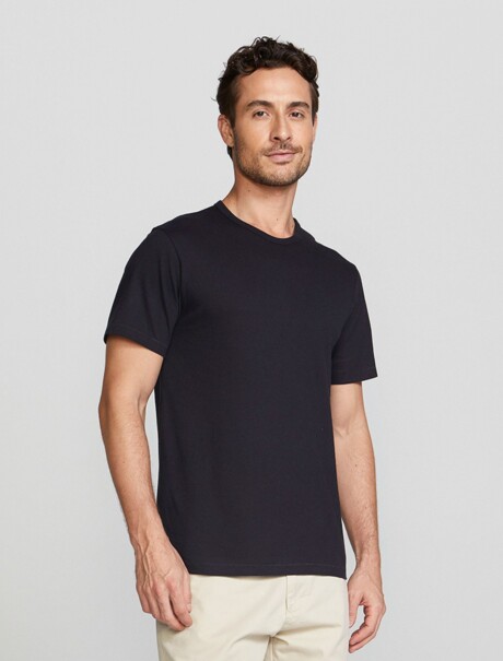 CAMISETAS BÁSICAS MANGA CORTA SLIM NEGRO