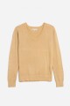 Sweater escote en V liso KHAKI