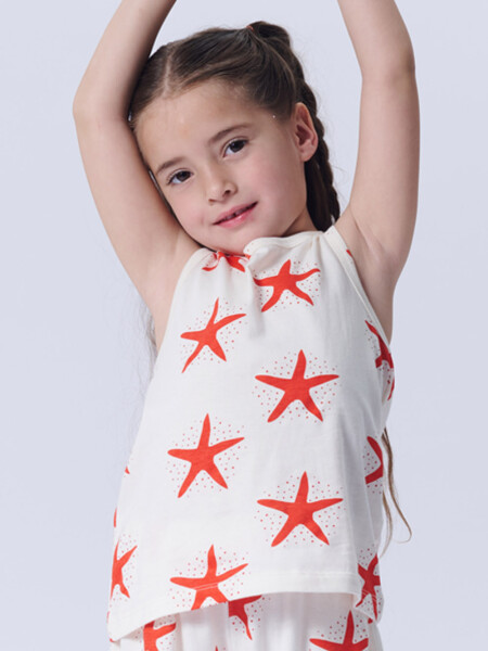 Musculosa nudo espalda Estrella De Mar Blanca