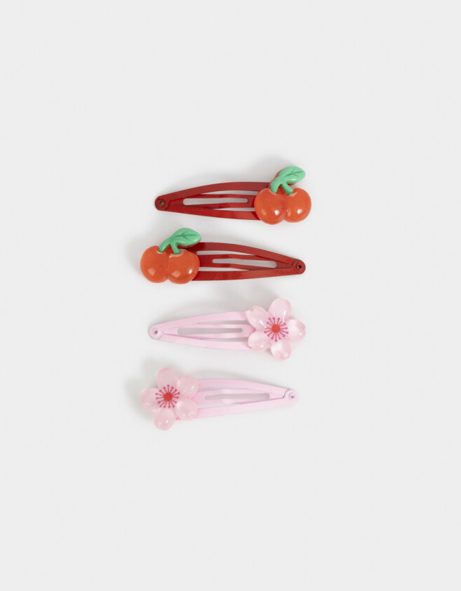 Hebillas Infantiles Frutas Set De Hebillas Tic Tac - Combinacion Tricolor