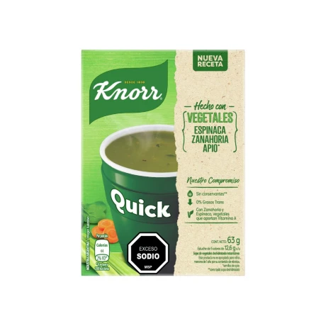 SOPA KNORR QUICK CJ X5U VEGETALES SOPA KNORR QUICK CJ X5U VEGETALES
