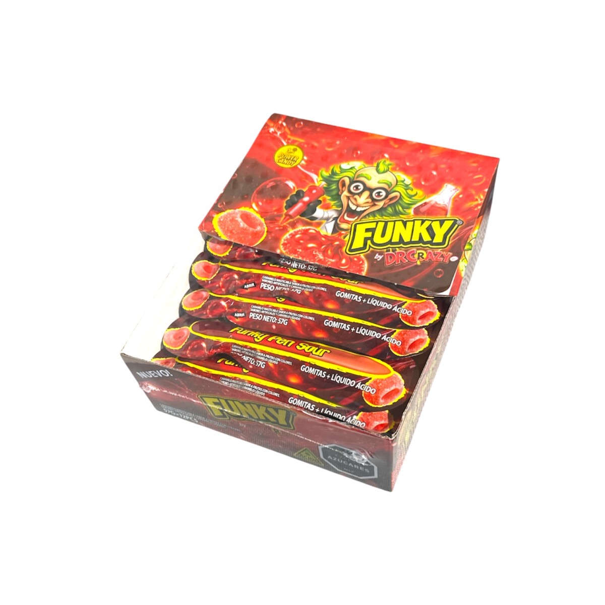 Gomita Funky Pen Dr Crazy x 12 - Sabor Frutilla 
