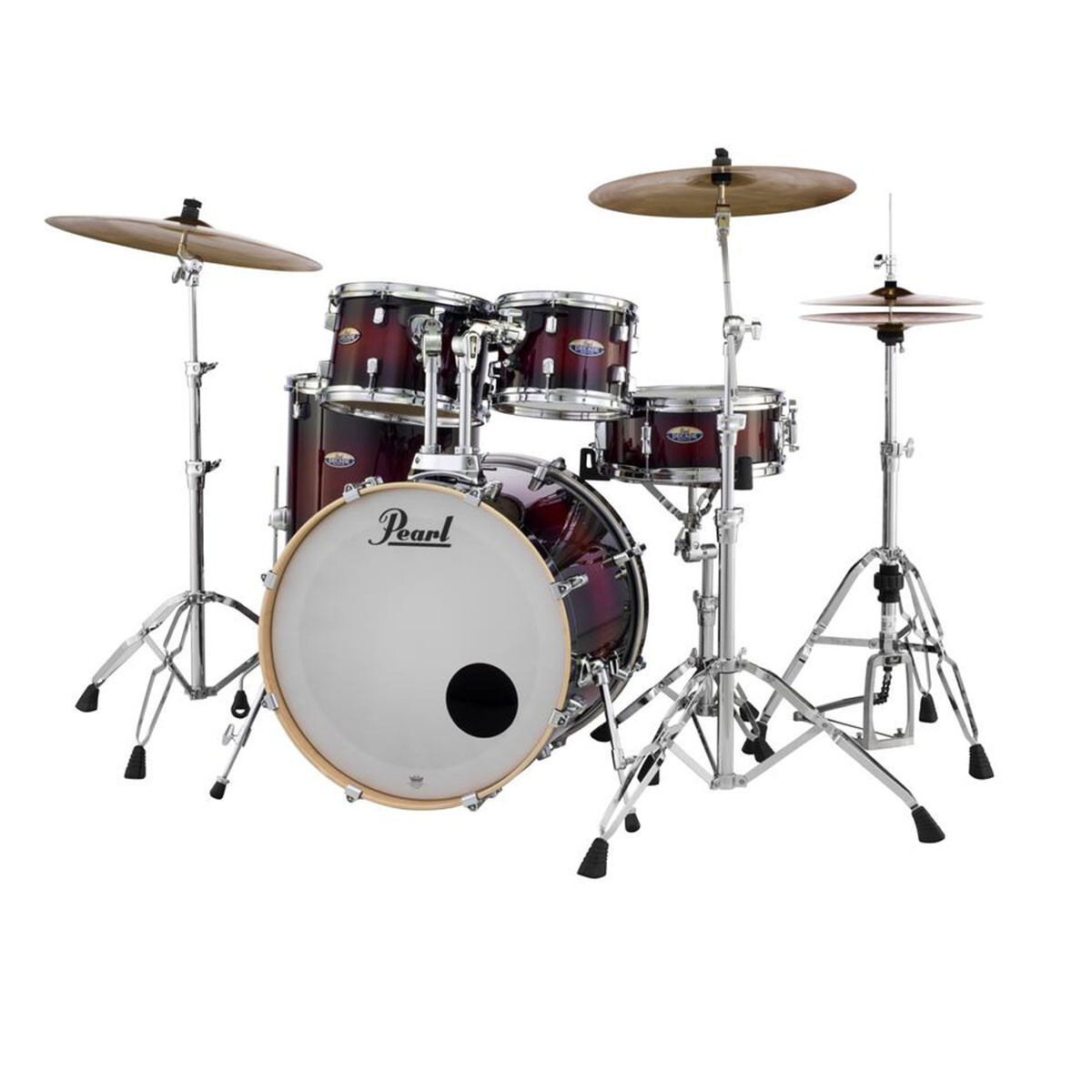 Batería Pearl Decade Maple Fusion Red 5 Cuerpos Con Hardware 