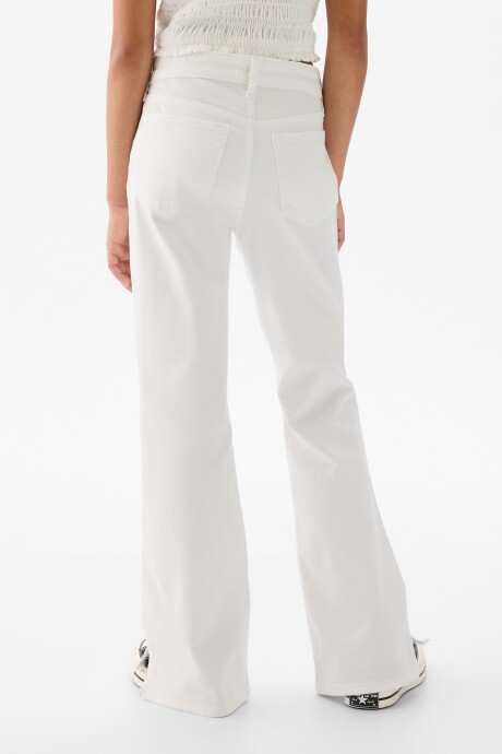 Jean Tiro Alto 70S Flare Niña White Denim