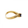 Anillo Halo-Oro Bajo-Piedra Zafiro y Zirconia-AN8123 conpiedra