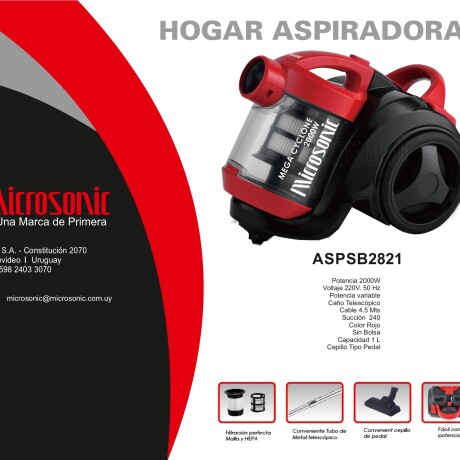 Aspiradora s/bolsa 2000w Aspiradora s/bolsa 2000w
