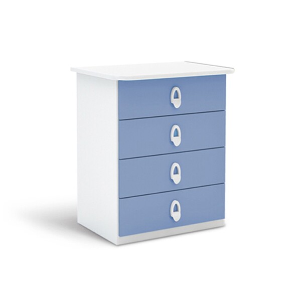 COMODA INFANTIL 4 CAJONES - BLANCO/AZUL COMODA INFANTIL 4 CAJONES - BLANCO/AZUL