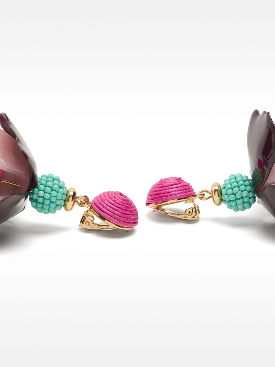 Pendientes Con Flor Multicolor multicolor