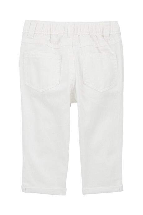 Set dos piezas, pantalón de sarga y blusa de algodón con ojales Set dos piezas, pantalón de sarga y blusa de algodón con ojales