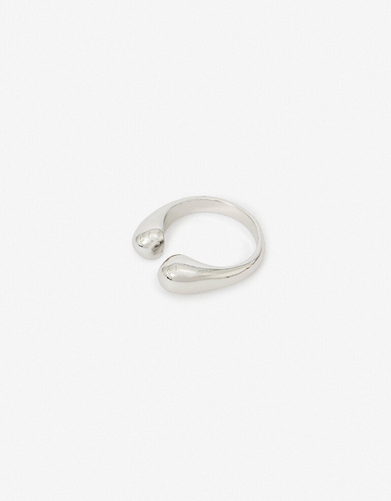Anillos Chicos Metal Anillo De Metal Gota - Plateado Rodio