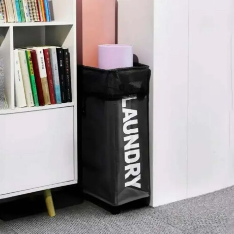 Cesto de ropa tela con rueditas Negro