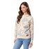 BUZO CON FLORES XS-XXL BEIGE