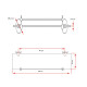 REPISA SIMPLE METAL LINEA ZINC COLOR CROMO ESTANTE VIDRIO CROMO