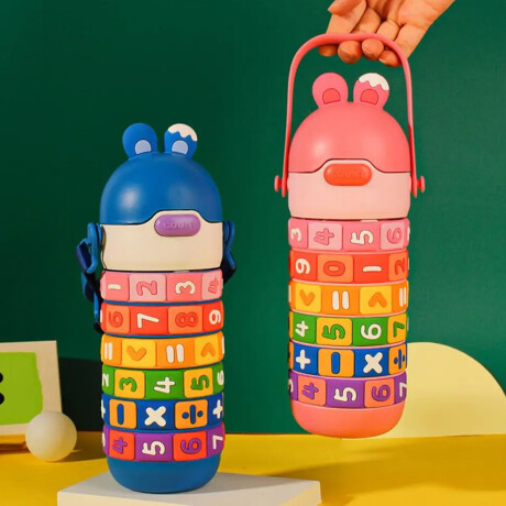 Botella infantil didáctica matemática Azul