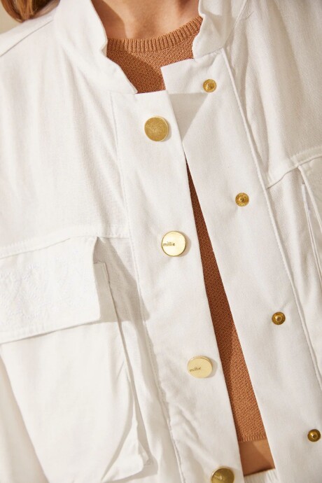 BOMBER TROPICAL BLANCO