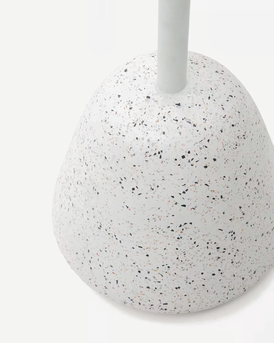 Mesa Saura redonda de exterior de terrazzo blanco Ø 70 cm