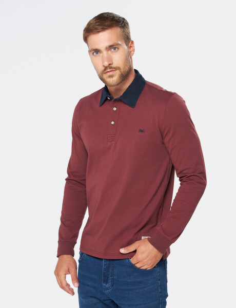 REMERA POLO LISA Bordo