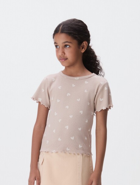 BLUSA INFANTIL ESTAMPADA MARRÓN