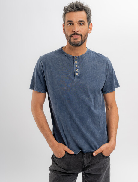 T-shirt m/c estoneada azul