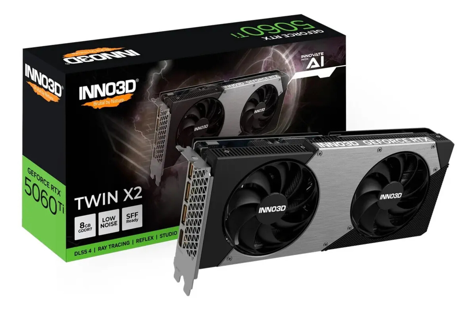 Tarjeta Gráfica Inno3d Geforce Rtx 5060 Ti Twin X2 8 Gb Gddr7 - NEGRO 
