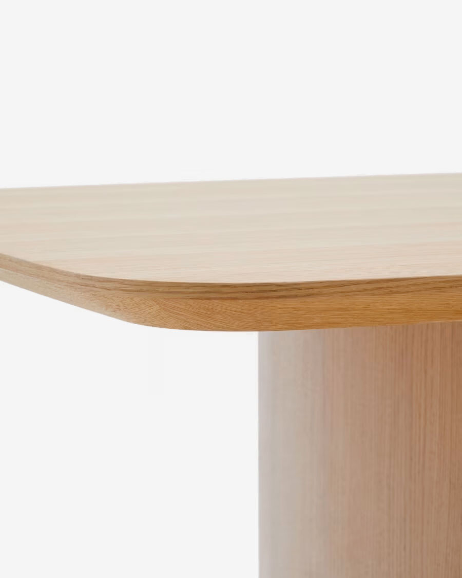 Mesa Litto de chapa de roble de roble 200 x 100 cm