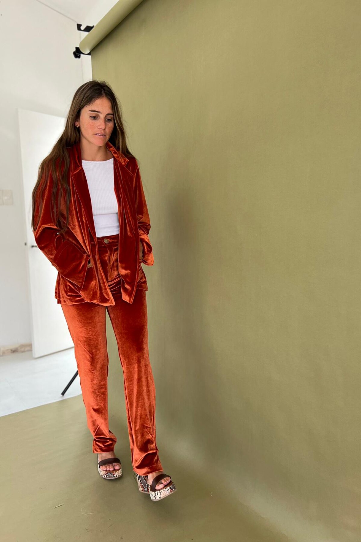 Velvet Suit Blazer Terracota